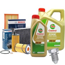 Kit tagliando olio CASTROL EDGE 5W40 5LT 4 FILTRI BOSCH VW GOLF V 1.9 TDI 105 CV