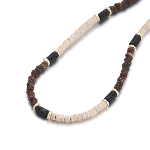 Collar con cuentas de cáscara de coco geométrico tribal étnico bohemia para hombre joyería - Imagen 95 de 115
