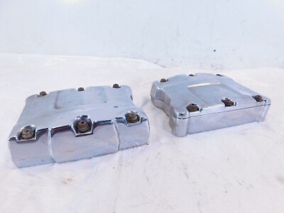 Pair Harley Touring Dyna Softail Chrome Cylinder Head Cover Rocker Boxes w/ Arms