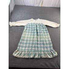 Vintage flannel nightgown blue plaid