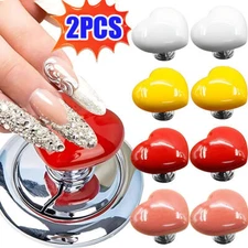 2X Handle Toilet Press Button Heart Shape Press Tank Push Switch Toilet Bathing