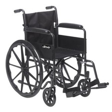 Black Silver Sport 1 Wheelchair - Removable Arms  Footrests, Swing Away Design