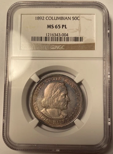 1892 Columbian Expo Commemorative Half Dollar NGC MS65PL Prooflike Toned