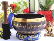 6 inches Black singing bowls Handmade singing bowl-Singing bowl for Healing