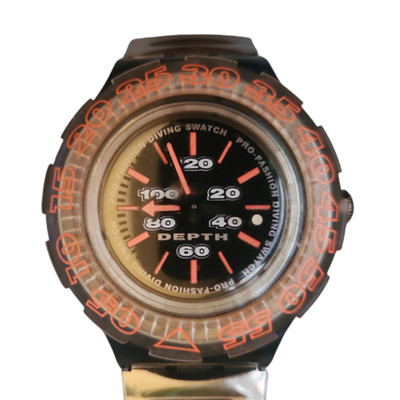 Swatch Scuba 200 Watch 'Morgan' SDM102 with flex silver band. Glow in the dark!