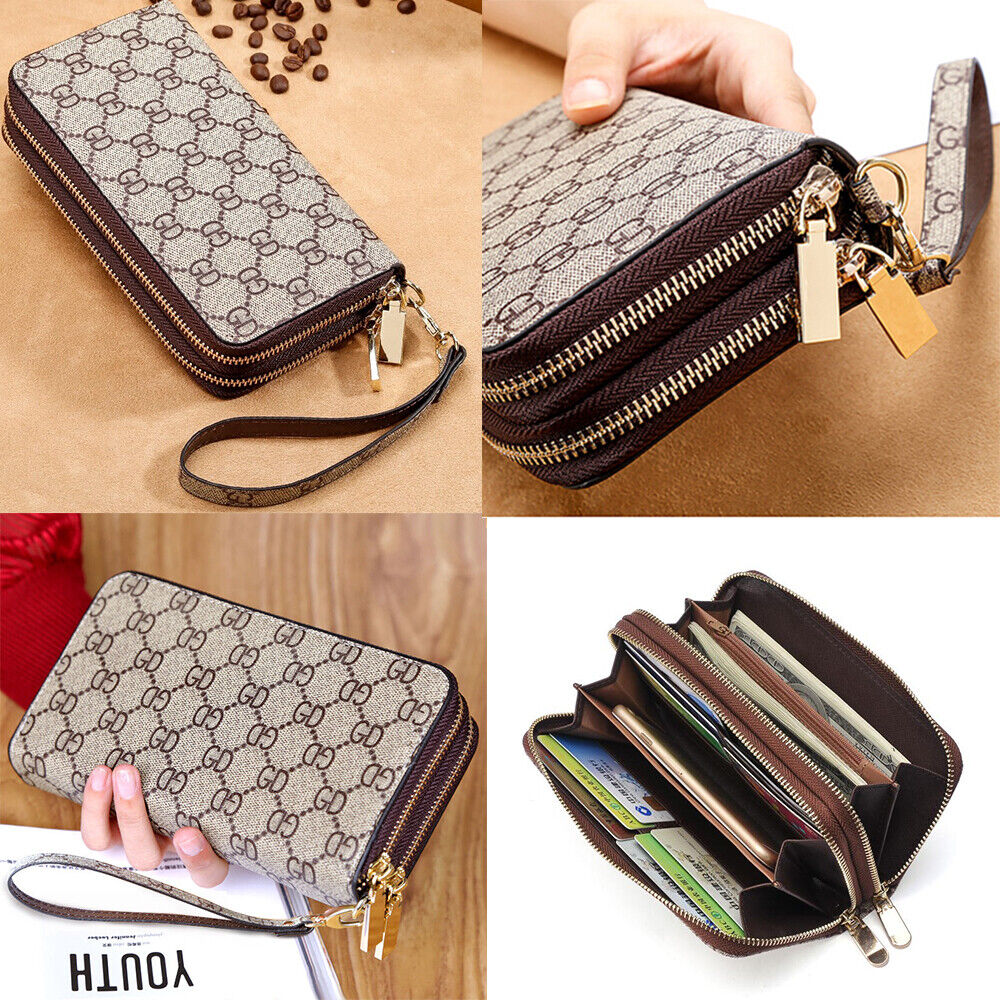 Women Leather Wallets Long Big Capacity Handbag Phone Case Bag