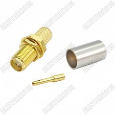 50x SMA Female Crimp Attachment for LMR240 RG59 RG8X Cable RF Connector LMR-240