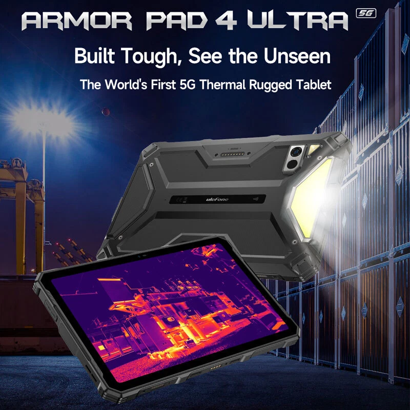 5G Ulefone Armor Pad 4 Ultra Rugged Tablet PC Android 14 Phone Thermal Octa Core - Image 2 of 4
