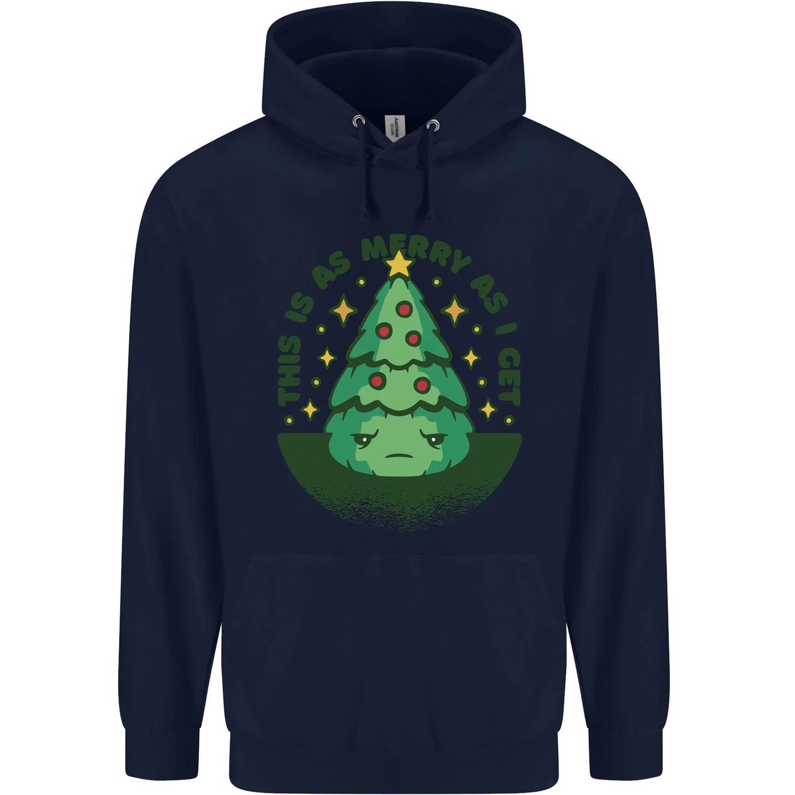 Bah Humbug Christmas Tree Mens Hoodie