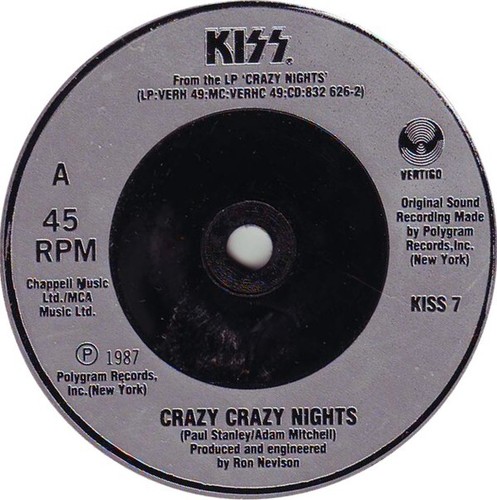 Kiss - Crazy Crazy Nights (7", Single, Sil) - Bild 3 von 4