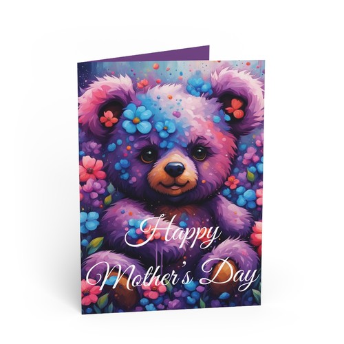 Muttertag Grußkarten Grußkarte für Mamas, Happy Mothers Day Karte Teddy  - Bild 1 von 13