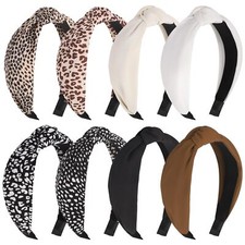 8-PCS Leopard Knotted Headbands Fashion Hair Bands for Women and Girls Set