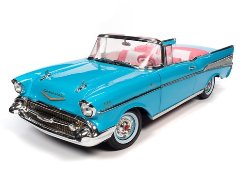 Auto World Barbie '57 Chevy Bel Air Convertible (BLUE) 1:18 Scale Diecast Car - Picture 5 of 5