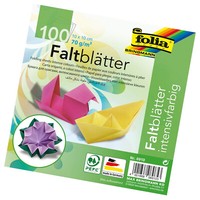 100X Folia Faltpapier 10X10Cm 70G 10 Farben DurchgefäRbt FaltbläTter Origami Neu