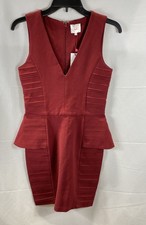 Abito tubino donna Parker rosso peplo taglia S