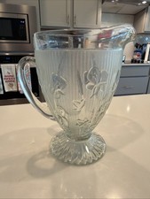 Vintage Jeanette Clear Iris And Herringbone D...