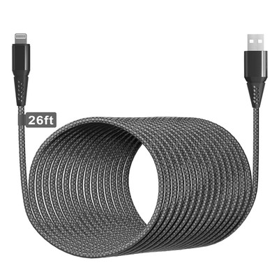 Long Iphone Charger Cord 26FT/8M [Apple Mfi Certified] Extra Long Iphone Cable F