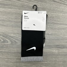 Nike Spark Cushioned Crew Running Socks Small 7.5 - 9 Womens Sz 6Y-7.5Y Black