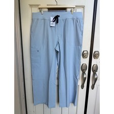 FIGS Isabel High Waisted Wide Leg Scrub Pants Heather Chambray Blue Size XXL P