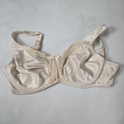 Playtex Women Bra 34C Beige 18 Hour Full Coverage Underwired Lace Bow
