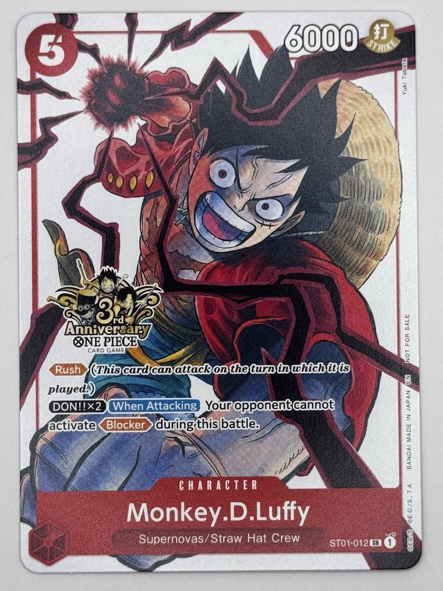 Monkey.D.Luffy ST01-012 3rd Anniversary Stamped Promo Near Mint NM