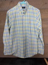 Polo Ralph Lauren Oxford Shirt Mens Small Blue Multicolor Plaid Button Down