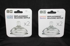 NEW Como Tomo 4 Silicone Replacement Nipples 2 MEDIUM Flow 2 FAST Flow