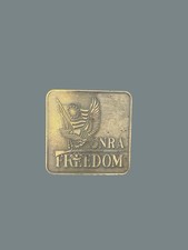 Vintage NRA Freedom Brass Belt Buckle