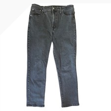 Madewell Black Textured The Perfect Vintage Straight Leg Jeans Size 30 Button