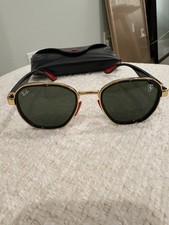 Ray-Ban X Ferrari RB4179 Scuderia Sunglasses Gold w Green lenses