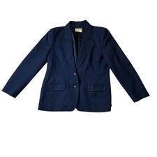 Vtg Pendleton Classic Blazer 12 100 Pure Virgin Wool Women  s Navy Blue