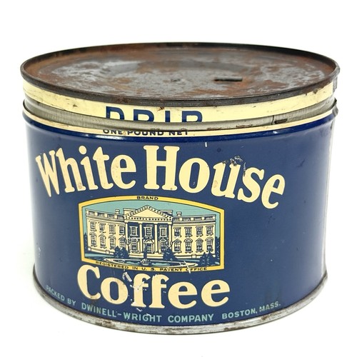 Café Casa Blanca 1 lb. Lata publicitaria por goteo - vacía Boston MA - Imagen 3 de 12