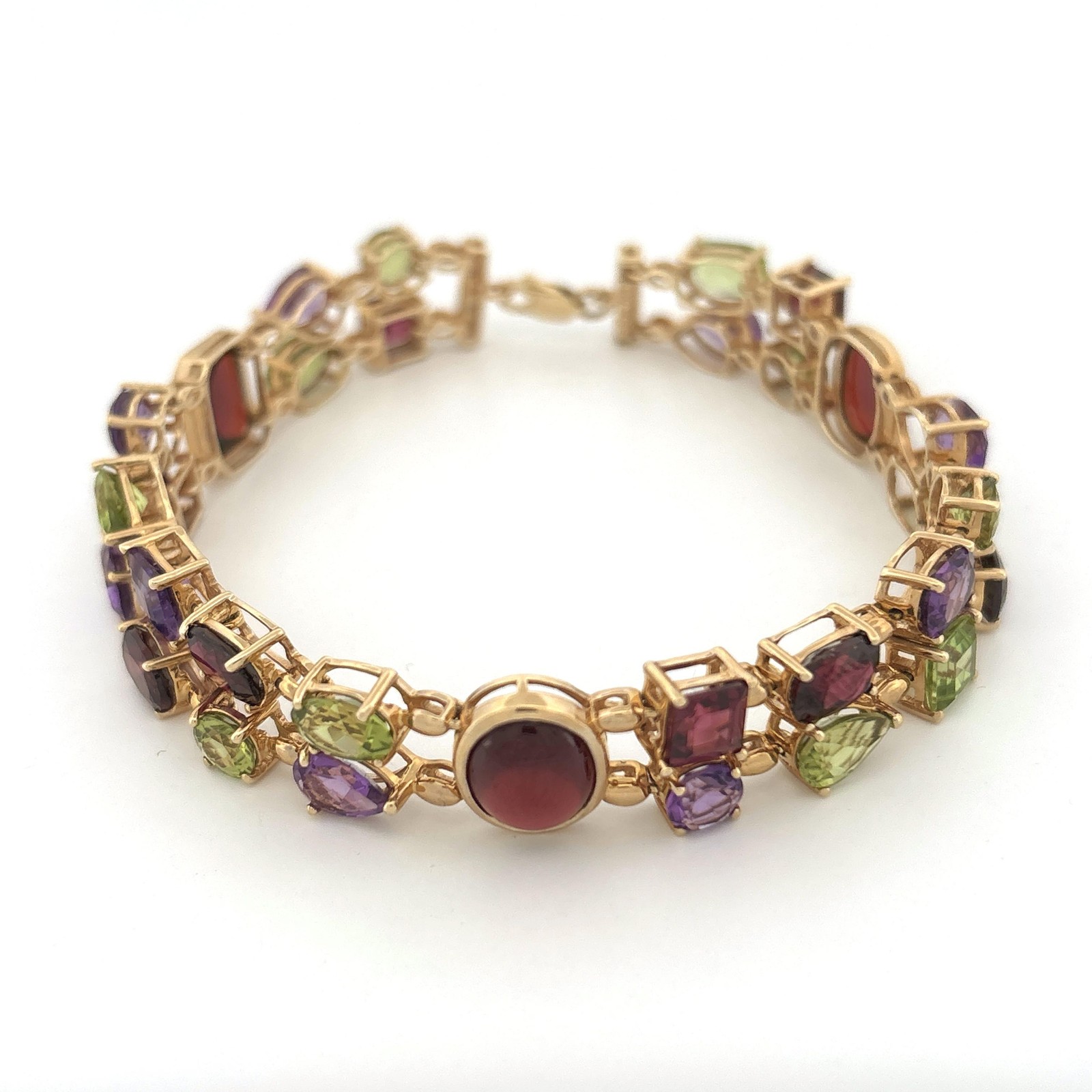 10K Multi-Gemstone Bracelet - image 1