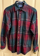 PENDLETON FLANNEL VINTAGE VIRGIN WOOL MADE IN USA Plaid ADULT Medium