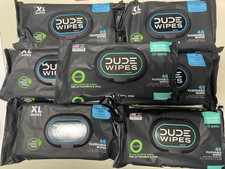 DUDE Wipes Flushable Wipes MIXED LOT 240 Wipes 7 Pack XL Wipes Best by 8/26