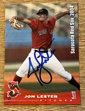 Grandstand Sarasota Red Sox Jon Lester Authentic Auto Signed Baseball Card