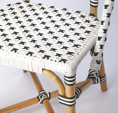 Coastal Rattan Side Chair | Butler Specialty-Black and White - Picture 7 of 9