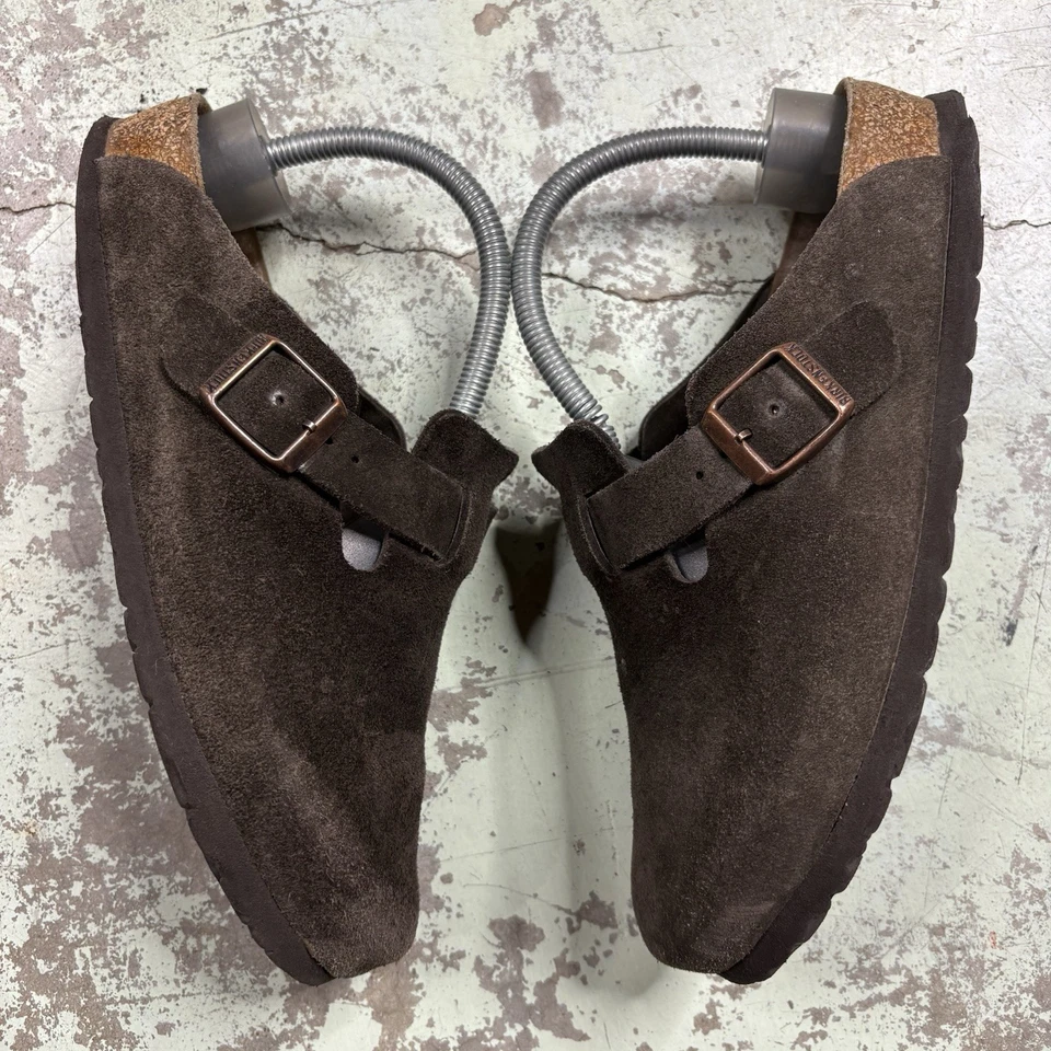 Zapatos Birkenstock Boston clásicos de gamuza moca talla 39 para mujer 8-8,5 plantilla suave Foto 2 de 4