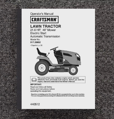 #ad #ad Operator Manual Fits Craftsman 21HP 46quot; Lawn Tractor Maint No. 917.288520 $15.97