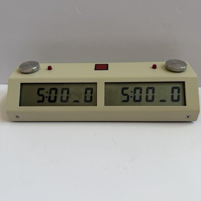 Chronos Chess Clock - Long - Touch Sensors - White /  Cream - Tested & Works