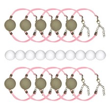 Bracelet Blanks for Jewelry Making 10pcs 20mm Pink/Bronze