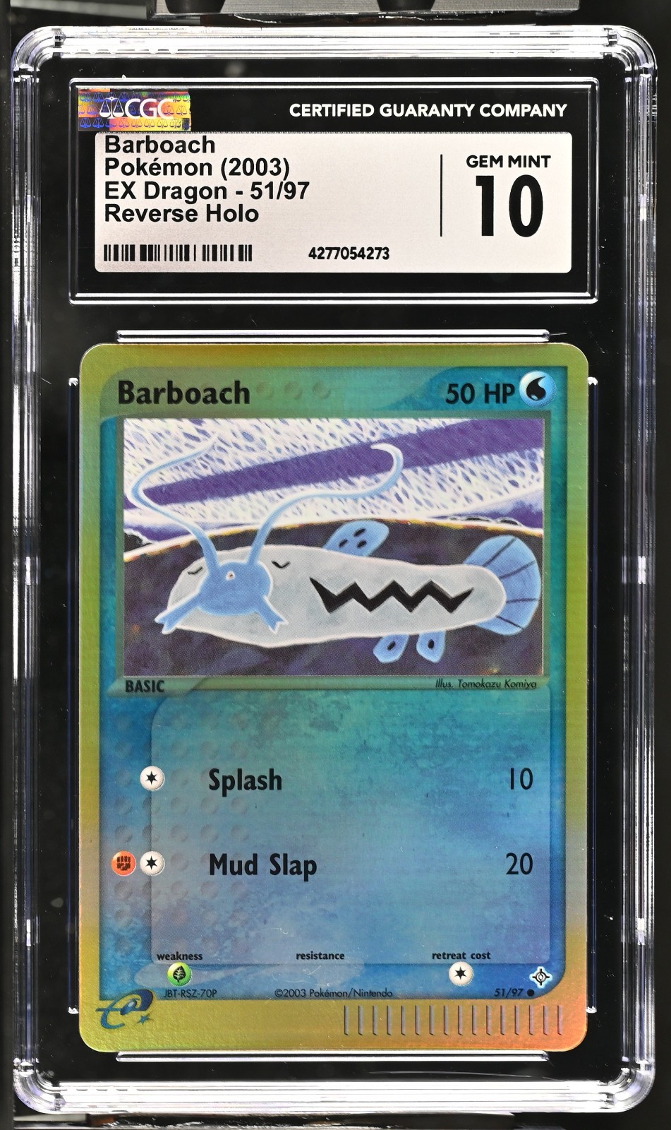 Barboach 51/97 Dragon Reverse Holo EX Dragon Pokemon CGC 10 Gem Mint Low Pop