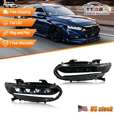 Lexus style LED Headlights For Honda Accord 2018-2022 Sequential Headlamps Pair