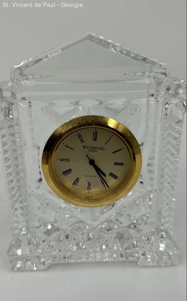 Reloj de escritorio vintage Waterford cristal blanco 4,5x3,5x1,25 en excelente estado Foto 2 de 4
