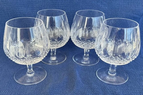 4 Vintage 5 1/4" Waterford Crystal Colleen Short Stem Brandy Snifter Glasses #2