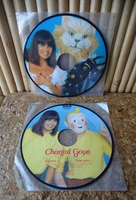 x2 Picture Disc Disc 45 Umdrehungen Chantal Goya Tim und Struppi Bécassine Guignol / Nicht getestet