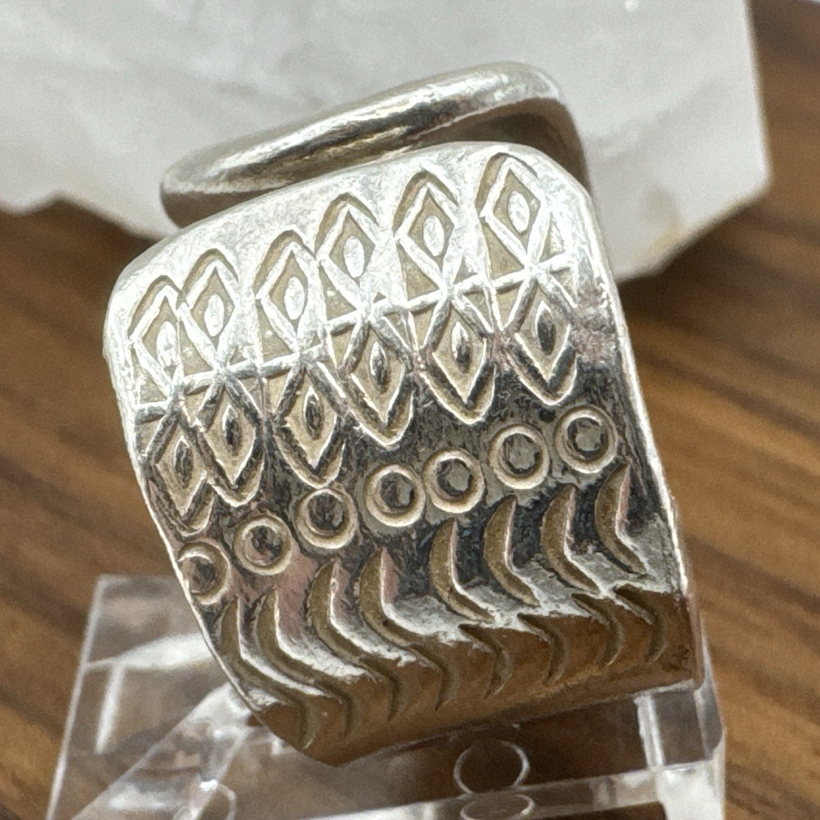 925 Solid Sterling Silver Hammered Handmade Ring … - image 4