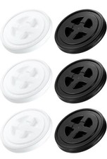 5 Gallon Bucket Seal Lid 12x1.5inch, 6 Pack Plastic Storage Bucket,white/black.