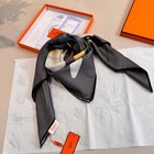 Hermès Black Silk Square Scarf with “Eternal Bouquet” Print 35x35in — photo 3