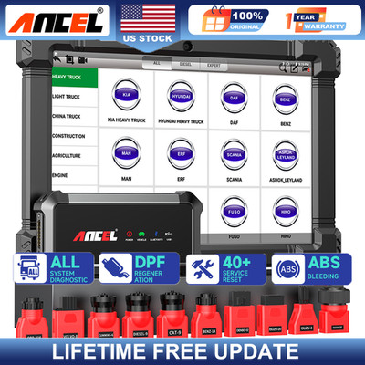ANCEL Diesel Heavy Duty Truck OBD2 Scanner Bidirectional Diagnostic ECU Coding